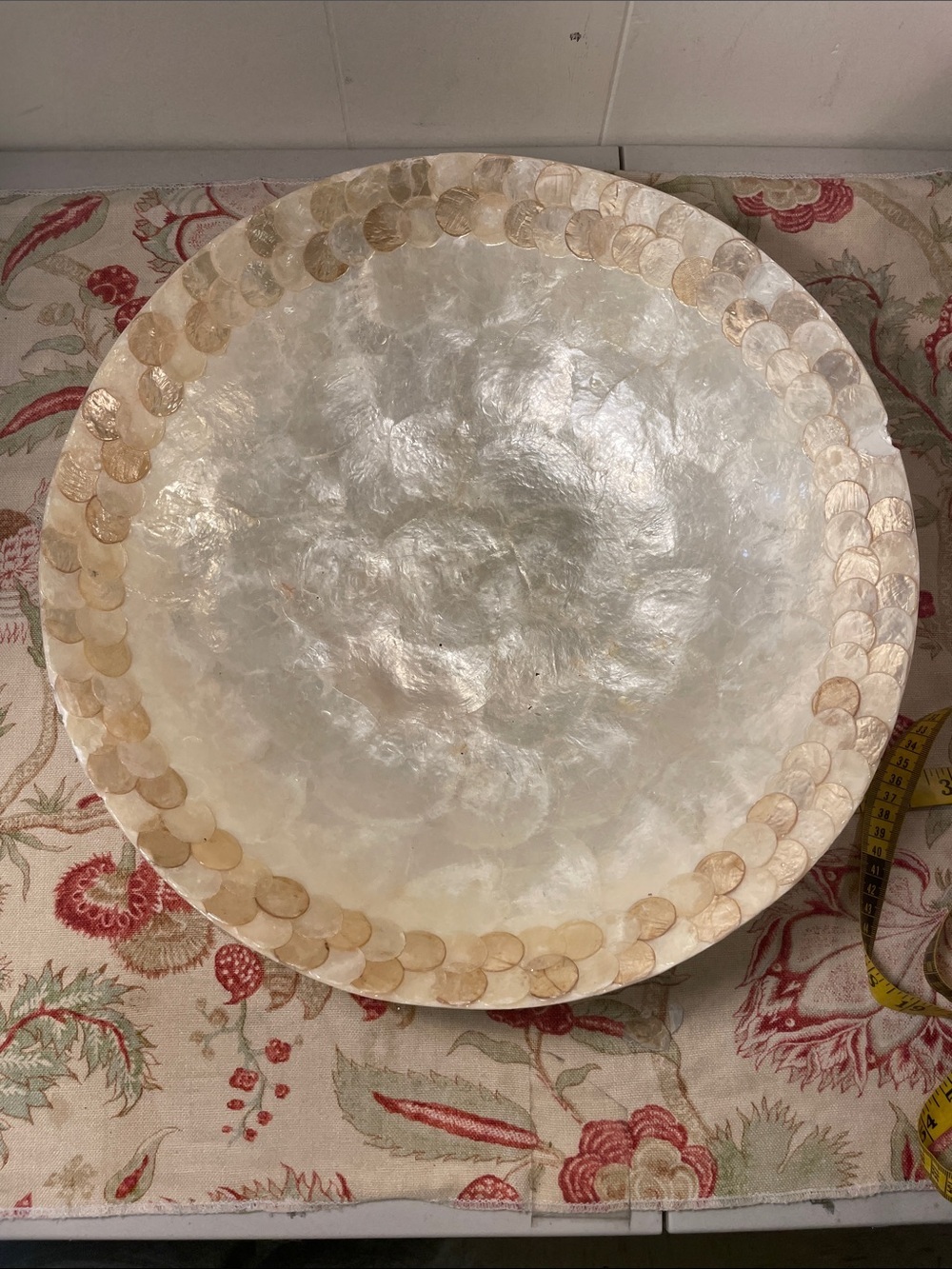 Handcrafted Mother-of-Pearl Decorative Serving Bowl - Ivory